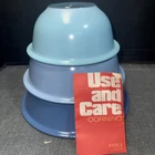 Pyrex 322 323 325 Set of 3 Moody Blues Clear Bottom Mixing Bowls Glass Nesting