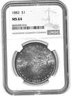 1882 Morgan Dollar NGC MS 64 BU UNC