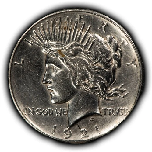 1921 $1 Silver Peace Dollar - High Relief Key Date - AU - SKU-B5531