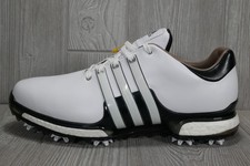 Adidas Tour 360 Boost 2.0 Men's Size 9.5 White Black Leather Golf Shoes Q44985