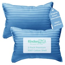 Kids Travel Pillows 2-Pack - 300T Cotton Shell, Down Alternative, 14x20in