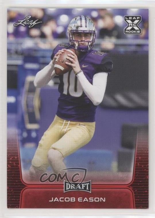 2020 Leaf Draft Red Jacob Eason #12 Rookie RC 04v9