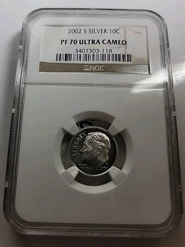 2002-S NGC PF-70 SILVER ROOSEVELT DIME ULTRA CAMEO TOP POP