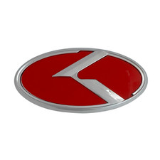 Kia Hood Emblem Front Grille Modern Chrome Logo On Red Badge For Rio Cadenza