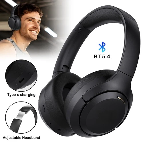Active Noise Cancelling Headphones Bluetooth 5.4 Built In Microphone Wireless deal from eBay