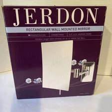 JERDON Wall Mount Makeup Mirror with 5X Magnification - 8.75x6.5” MD#JRT69C