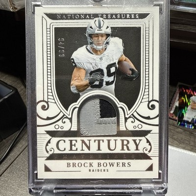 2025 Panini National Treasures Century Materials patch Brock Bowers Raiders  /99