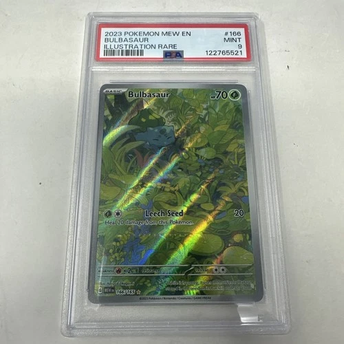 2023 POKEMON MEW EN-151 ILLUSTRATION RARE #166 BULBASAUR PSA 9
