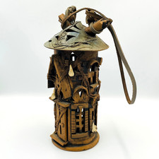 Quinn-Neill Pottery Treehouse Candle Stand VTG Rustic Whimsy Fairycore Halloween