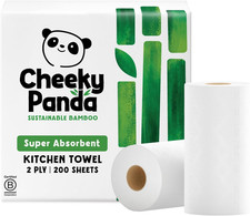 Image of The Cheeky Panda Bamboo Kitchen Roll 2 Kitchen Rolls 200 Super Strong Sheets