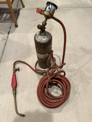 #ad Vintage Oxy Acetylene Welding Torch Set GOSS Regulator Tank Hose AS IS $150.00