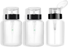 3 Pcs 200ml Nail Polish Remover Pump Bottles Empty Push Down Dispenser Containe