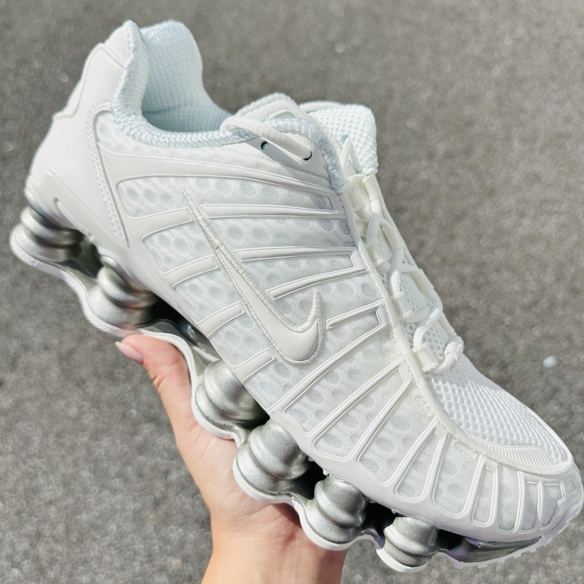 Nike Shox TL Sail White Silver Women's Sizes 8.5-11 AR3566