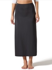 MeMoi Women's Silky-Smooth Bonded 34" Maxi Slip Skirt CSP202-34, Black Small