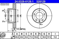 2 X Bremsscheibe ATE 24.0328-0129.1 FüR Renault