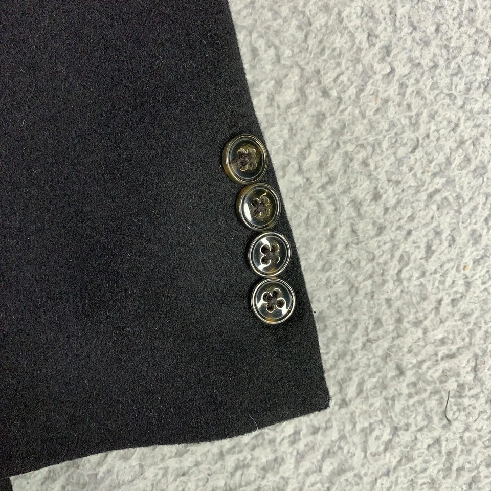 Lauren Ralph Lauren Coat Mens 42R Black Wool Cashmere Overcoat Italian Fabric - Image 2 of 4