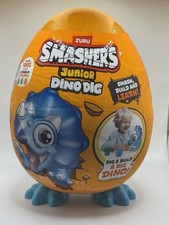 ZURU Smashers Junior Dino Dig Egg TRICERATOPS with 18 Surprises Dino Dough P1