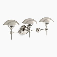KOHLER K-27946-SC03-SNL Vorleigh 3-Light 31.625 in. W Polished Nickel Sconce