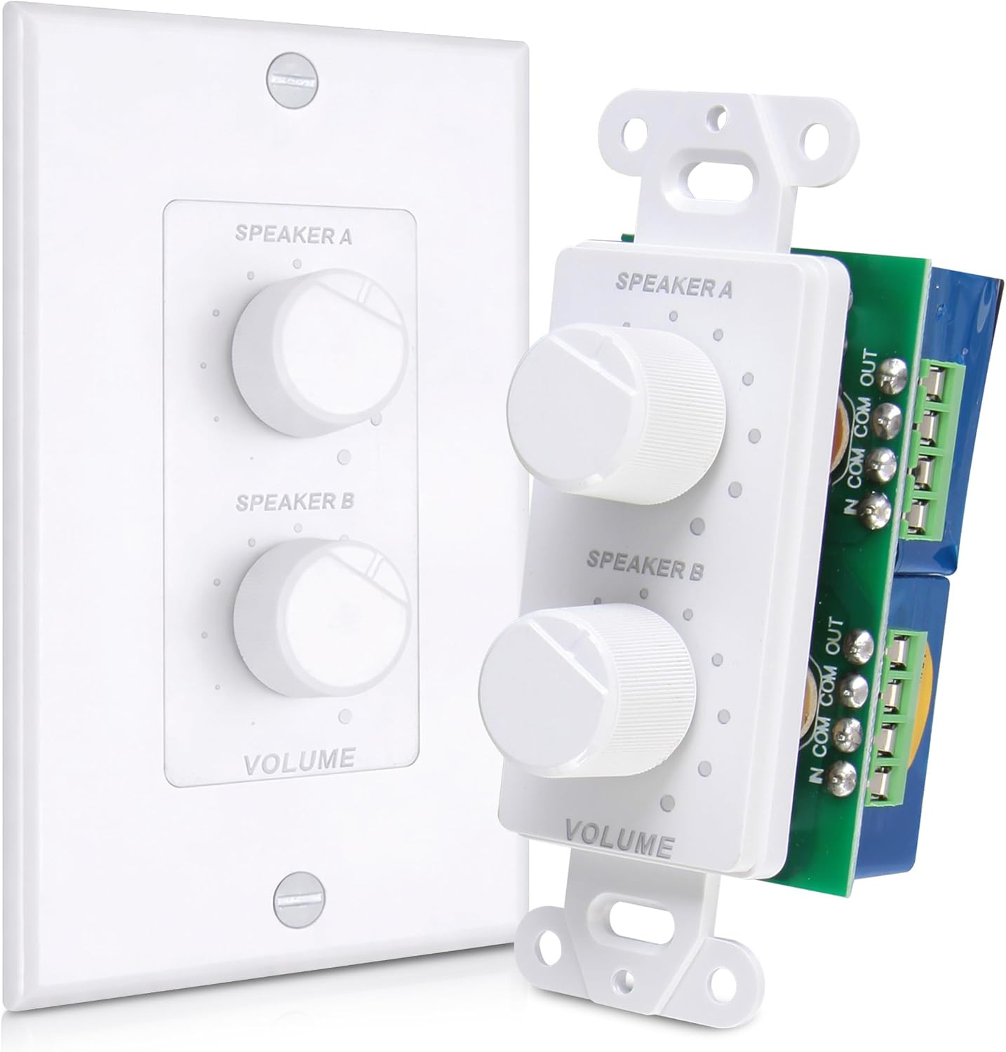 In Wall Speaker Volume Control - Home Audio Smart 2-Channel A/B Dual Channel Spe