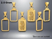 14K Gold Pamp Suisse Lady Fortuna Bar Bezel Mountings Screw Top Plain or Diamond