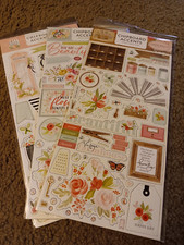 Crafts 13" Chipboard Stickers Lot 3 Flowers Floral Gardening Theme Smell Roses