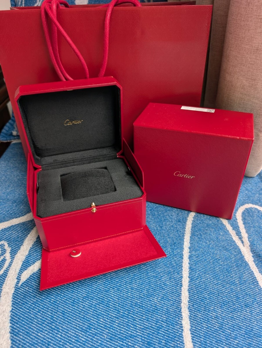 カルティエ Cartier Watch BOX 【未使用】時計収納箱 カルティエ Cartier 時計ケース ブラウン ウッド 小物 ゴールド
