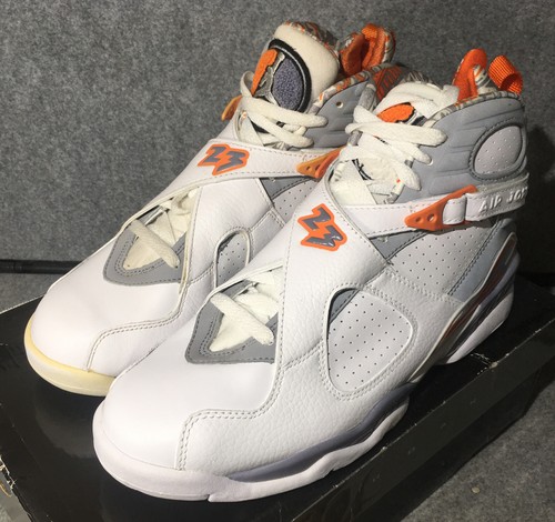 Jordan 8 Retro Orange Blaze White Size 