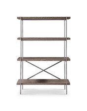 4 Tier Bookshelf Display Unit with Dark Chrome Frame Gillmore British Design