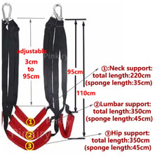 Indoor Ceiling Sex Swing 5 Strap Bondage Support 300 lbs Fit Couple Aid Position