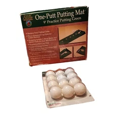 Vtg Club Champ One-Putt Putting Mat Green w/Practice Balls 9' Dennco Good Sports