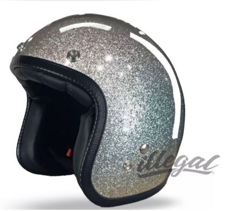 Casco Moto Aperto BANDIT Jet Classic - Stile Custom Biker - Bianco E Nero Lucido Con Visiera - Non Omologato - Leggero E Confortevole - Foto 4