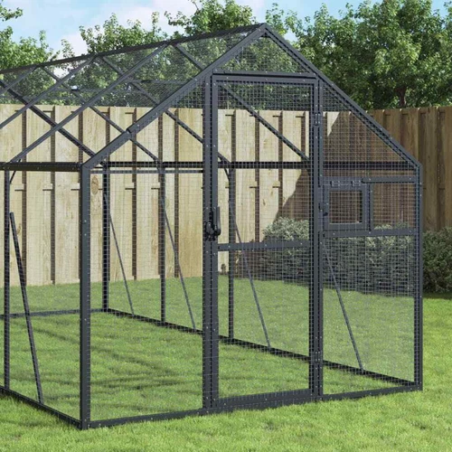 Voliere Vogelkäfig Vogelvoliere Freilaufgehege Vogelhaus Aluminium vidaXL - Bild 7 von 49