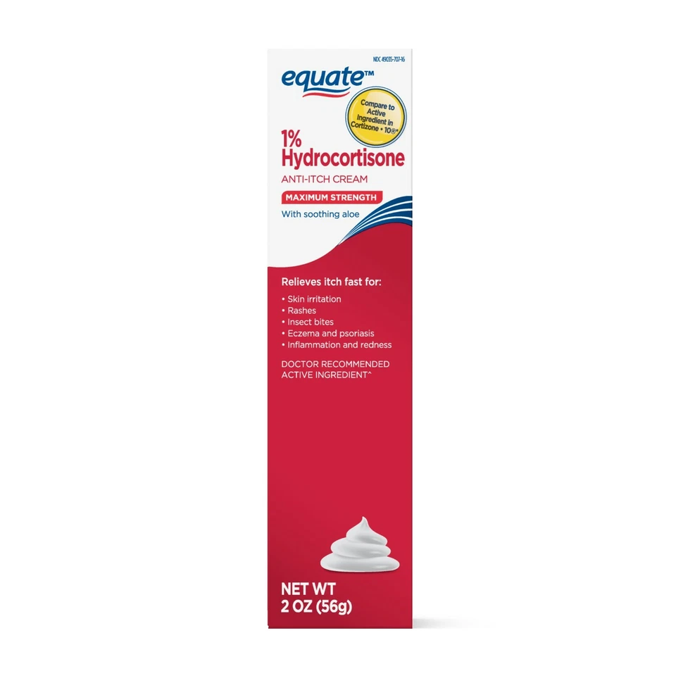 Equate Hydrocortisone 1% Anti-Itch Cream Plus 10 Moisturizers,  itching 2 Oz..+ - Image 2 of 4