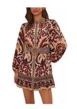 Farm Rio Cream Toucans Scarf Mini Dress Size M- Medium NWT