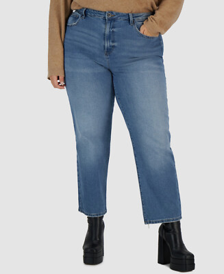 Celebrity Pink Womens Blue Straight Leg Ankle Jeans Plus Size 20W