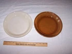 2 Vintage FIRE-KING ANCHOR HOCKING 9" Pie Plates - Amber & White