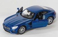 Blitz Versand Mercedes Amg Gt Blau / Blue Welly Modell Auto 1:34 Neu & Ovp