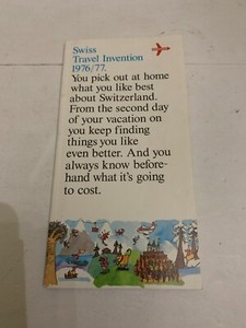 1976 Swissair Airlines Travel Invention Switzerland Travel Brochure Booklet