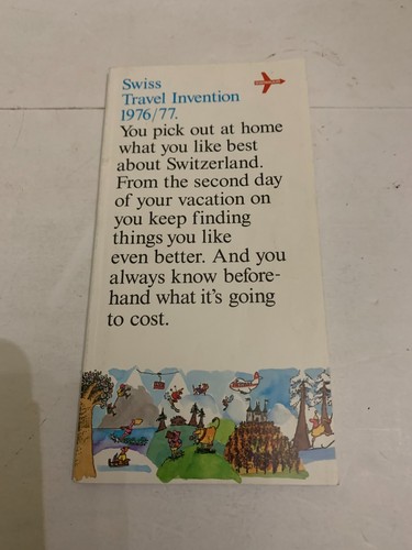 1976 Swissair Airlines Travel Invention Switzerland Travel Brochure Booklet