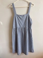 Ann Taylor Loft Navy and White Striped Dress