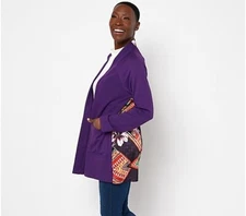 Attitudes by Renee Mix Media Casa Comfy Cardigan-Electric Tribe-Medium  A489355