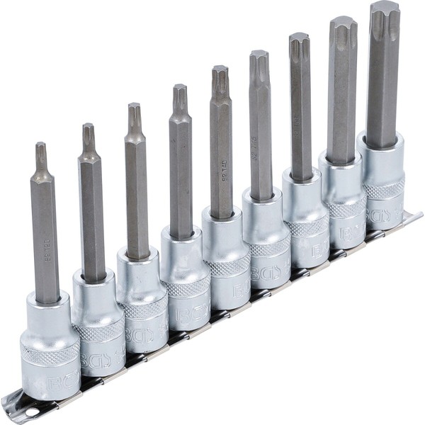 "Bit-Einsatz-Satz T-Profil (FüR Torx), Tief, Antrieb 1/2\", GrößE T20-T60, 9-Tlg."-image
