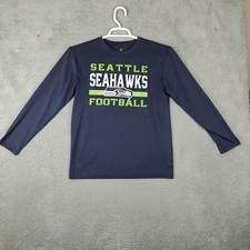 Seattle Seahawks Shirt Boys Large 14 16 NFL Team Apparel Long Sleeve Crew Neck