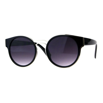 Round Horn Rim Sunglasses Double Frame Womens Fashion UV 400