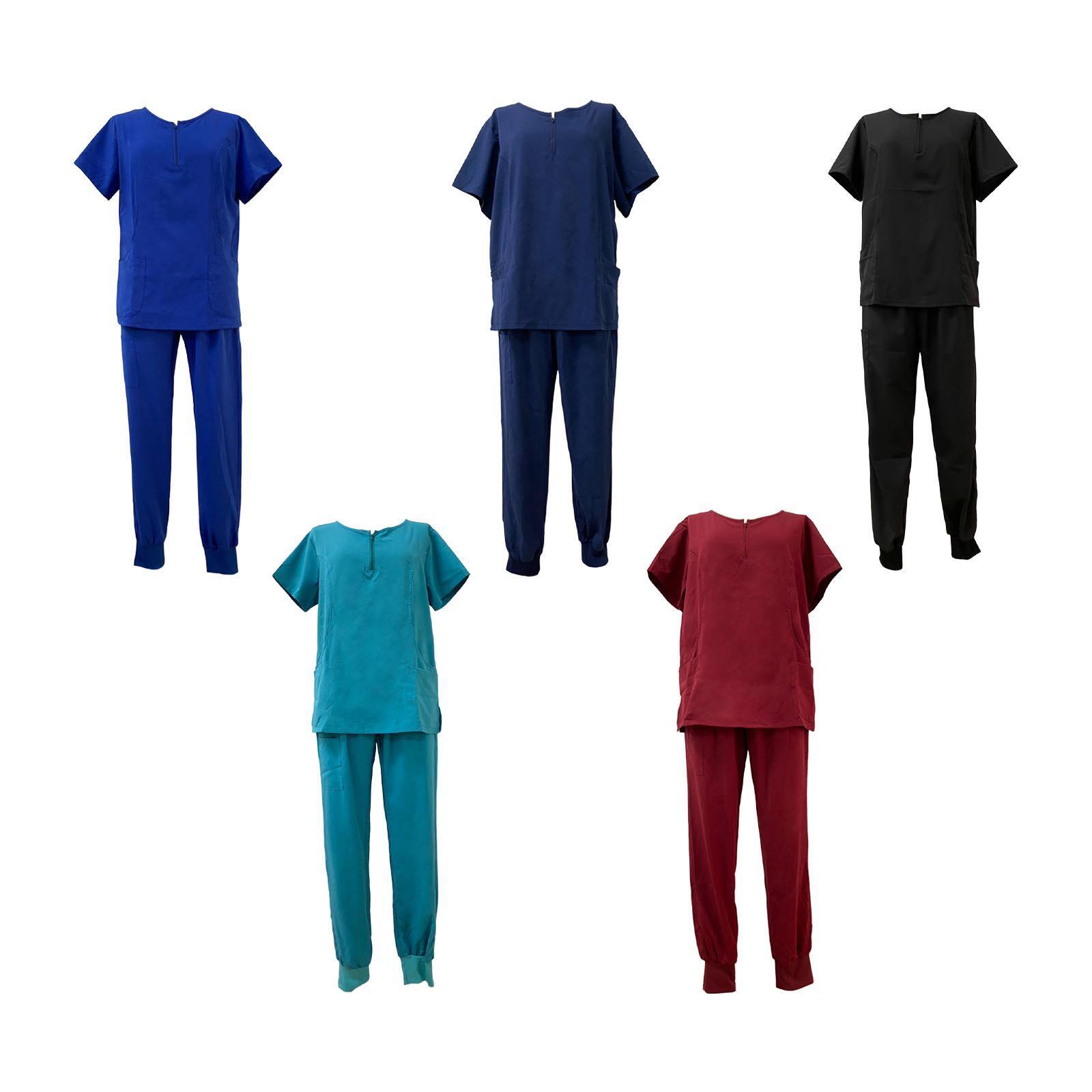 Women Uniform Scrub Set Top and Joggers Pants for Beauty Center Pet