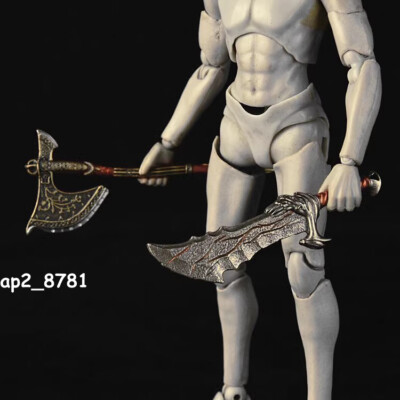 1/12 Scale Metal Axe Blade Of Chaos Model For Kratos 6'' Action Figure Body
