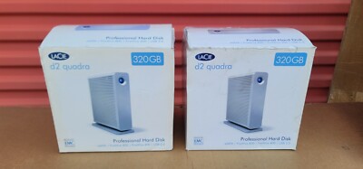 Lot of 2 LaCie d2 Quadra External USB/FireWire 400/800/eSATA HDD Drive 320GB