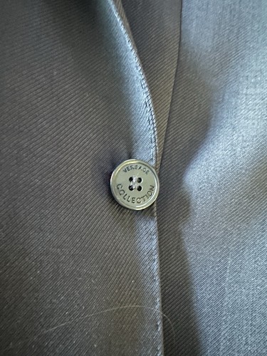 Versace Collection Navy Single Breast 2 Button Blazer Size 52 100% Wool - Picture 17 of 19