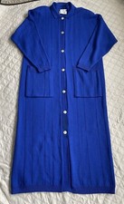 Vintage Christian Dior Neiman-Marcus Lounge Wear Wool Blend Button Up Robe