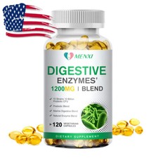 120 Caps Digestive Enzymes Prebiotic Probiotics,Gas Constipation Bloating Relief